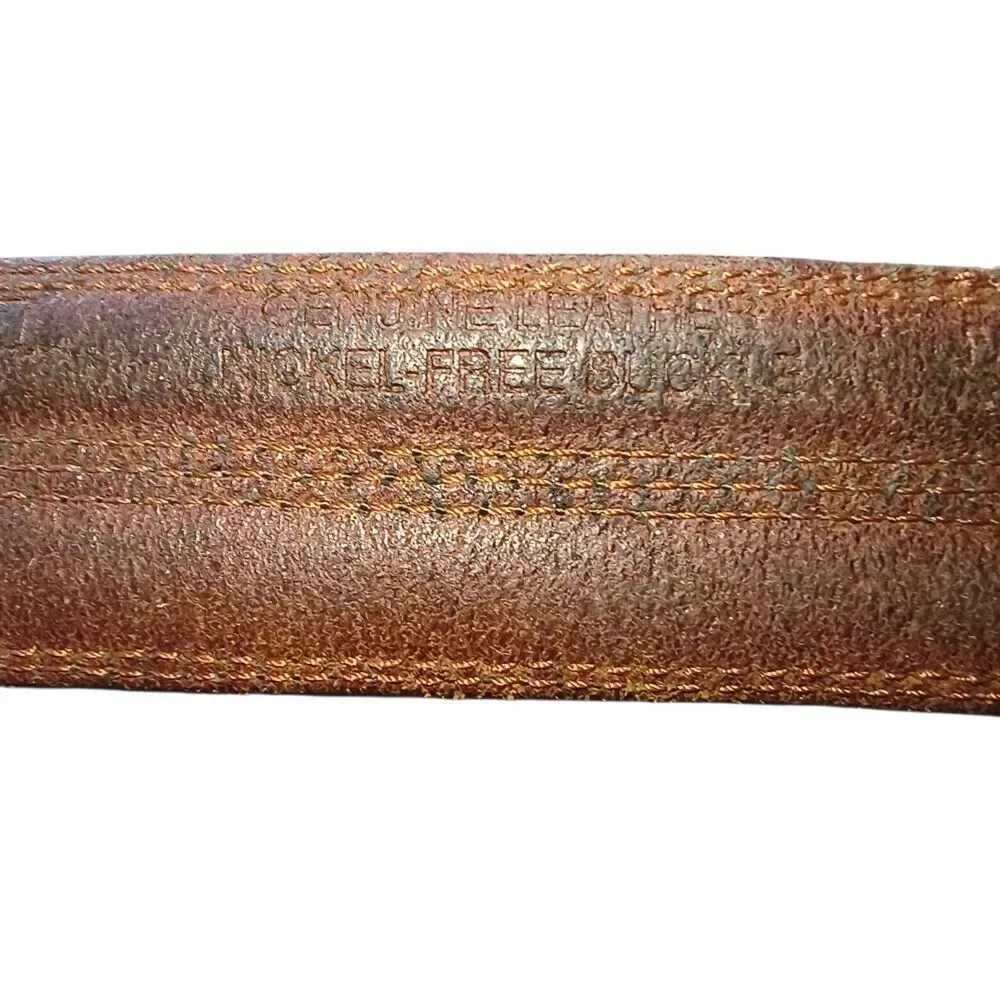John W. Nordstrom Brown Genuine Leather Belt Size 34 Handcrafted In The USA